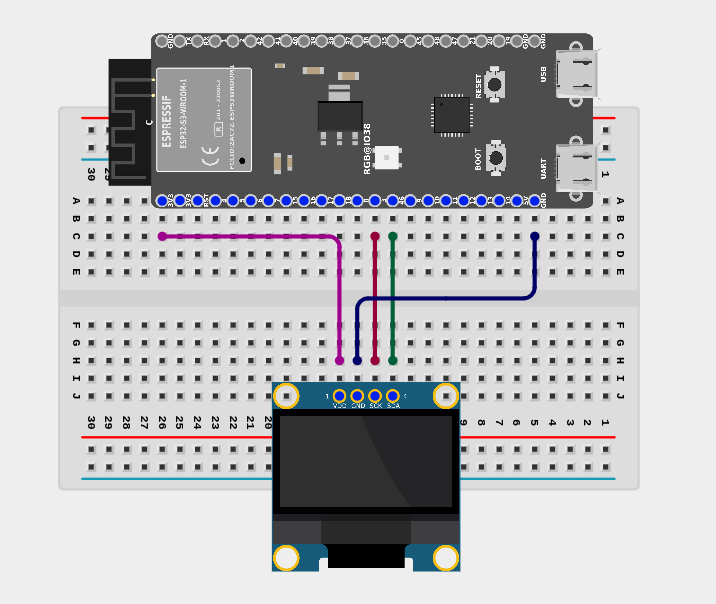 ESP32 to OLED circuit diagram